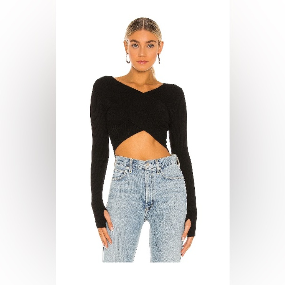 Revolve: NBD Wrap Ribbed Crop, Size S